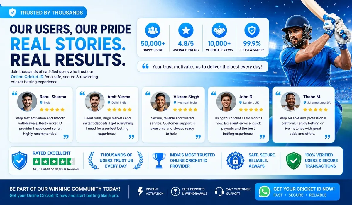 Online cricket ID testimonials — real reviews from cricket bettors across India and abroad